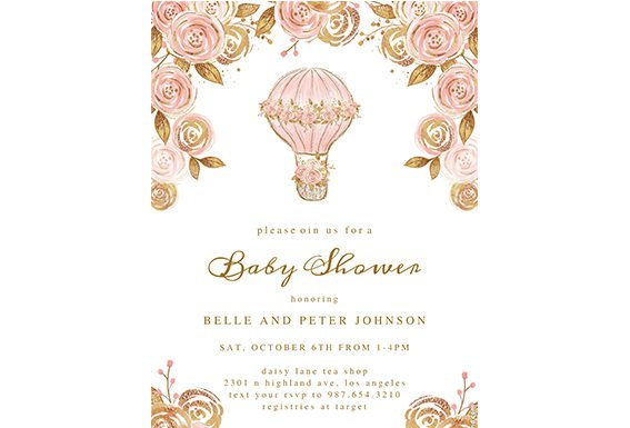 Uçan Balon Temalı Ücretsiz Parti Davetiyesi Doğum Günü Davetiyeleri Baby Shower Davetiyeleri | Ücretsiz Parti Seti ve Fikirleri | Neşeli Süs Evim
