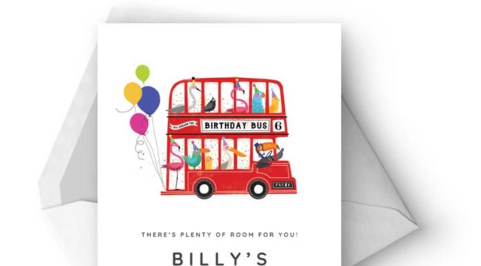 Ücretsiz Birthday Bus Temalı Doğum Günü Davetiyesi, London Bus Davetiyesi, Ücretsiz Davetiyeler, Doğum Günü Davetiyeleri | Neşeli Süs Evim