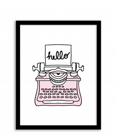 Hello Yazılı Daktilo Temalı Ücretsiz Tasarım Poster, Poster Örnekleri, Tasarım Posterler, Ücretsiz Posterler, Poster Tasarımları | Neşeli Süs Evim