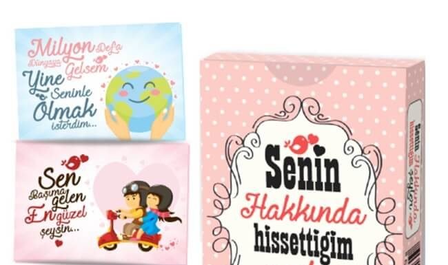 Senin Hakkında Hissettiğim Şeyler Kartları, Sevgiliye Hediye, Sevgiliye Mesajlı Hediye, Sevgiliye Kart, Sevgililer Günü Hediyesi | Neşeli Süs Evim