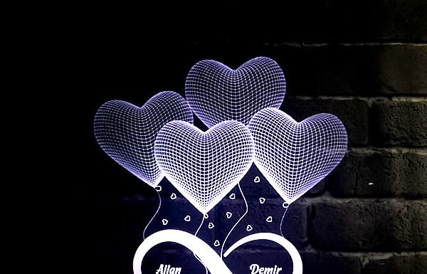 Sonsuz Aşkımız 3D Led Gece Lambası, Sevgiliye Hediye, Gece Lambası, 3d led lamba, kişiye özel 3d led lamba, kişiye özel hediyeler | Neşeli Süs Evim