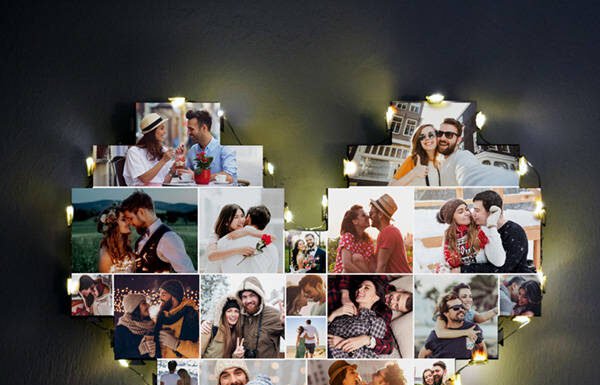 Kişiye Özel Led Işıklı Kalp Pano