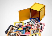 Ahşap Kutulu 12 Renkli Mini Polaroid Çerçeve,bayana hediye,sevgiliye hediye,kişisel hediyeler,fotoğraf albümü,ahşap albüm | Neşeli Süs Evim